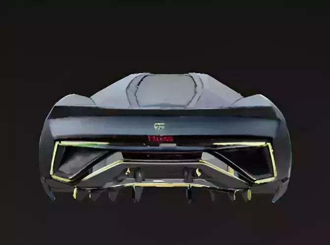 Futuristic EV Hypercar 3D model 6