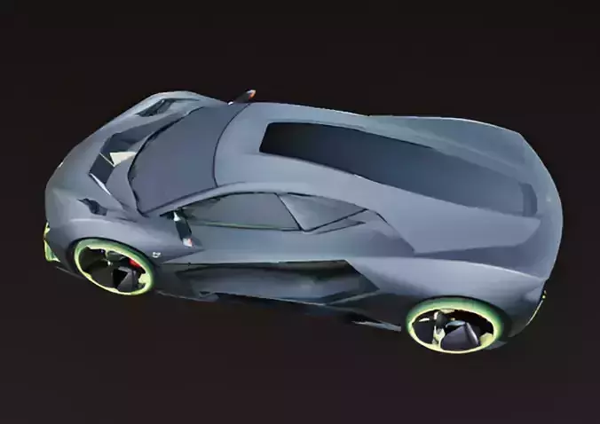 Futuristic EV Hypercar 3D model 2