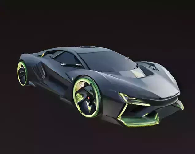 Futuristic EV Hypercar 3D model 4