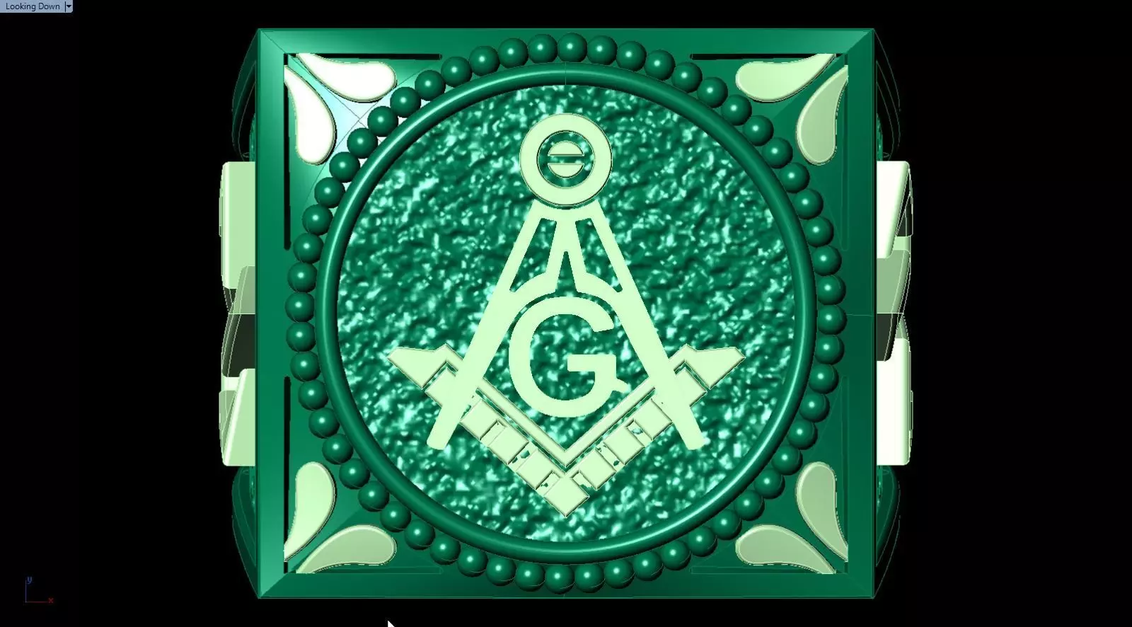 Compass and divid star ring stl file 3D print model_6