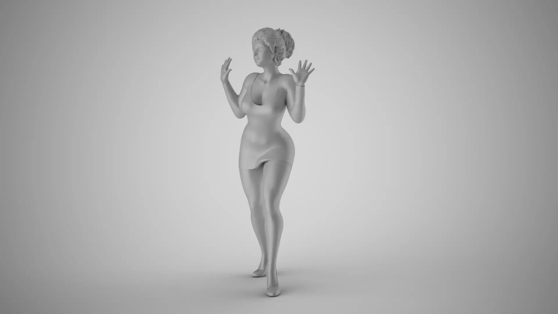 Woman Behind the Glass 3D print model_1