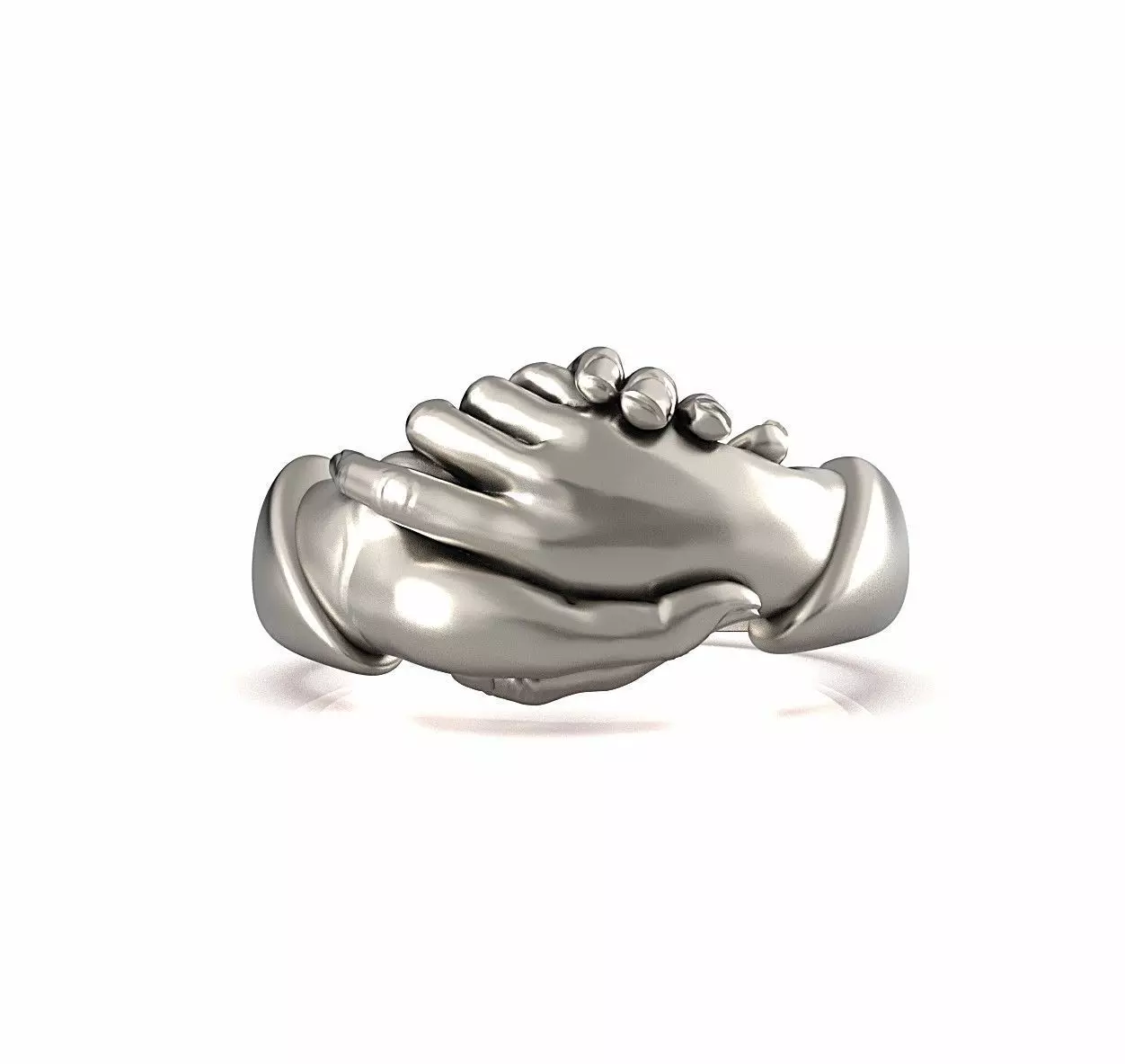 Handshake ring Symbol of fidelity and friendship Large model 3D print model_0