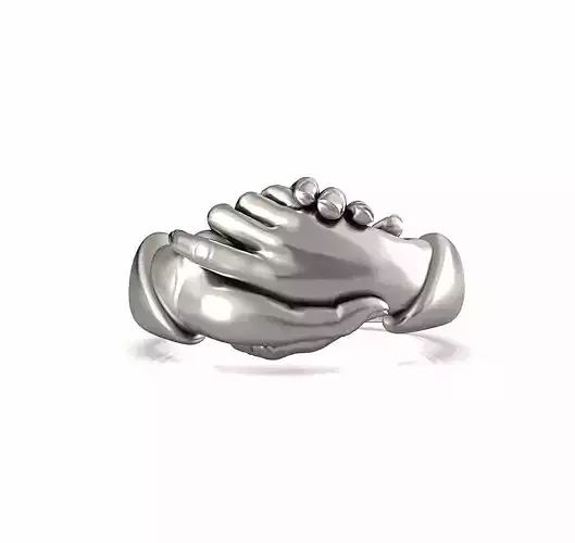 Handshake ring Symbol of fidelity and friendship Large model