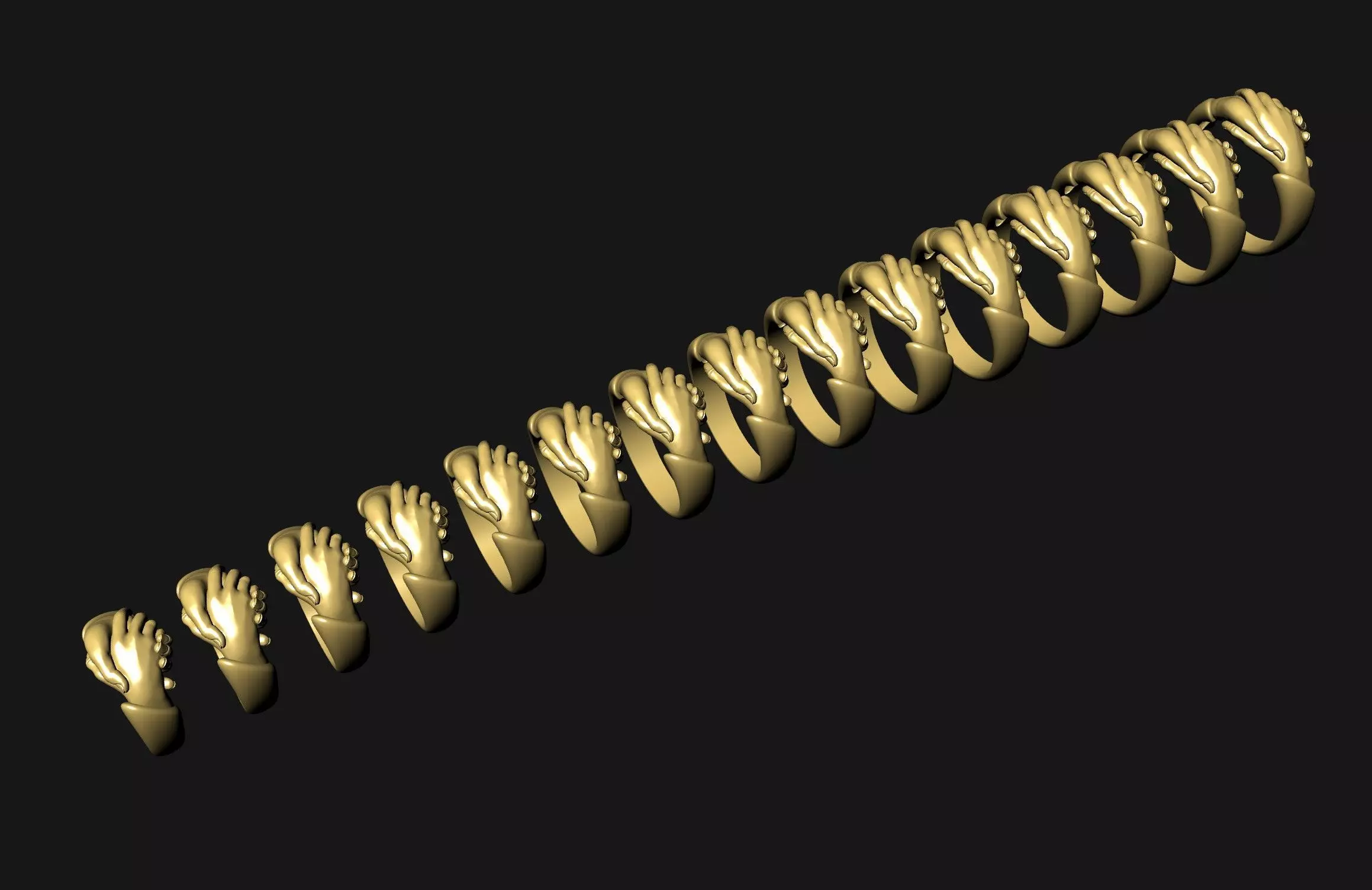 Handshake ring Symbol of fidelity and friendship Large model 3D print model_12