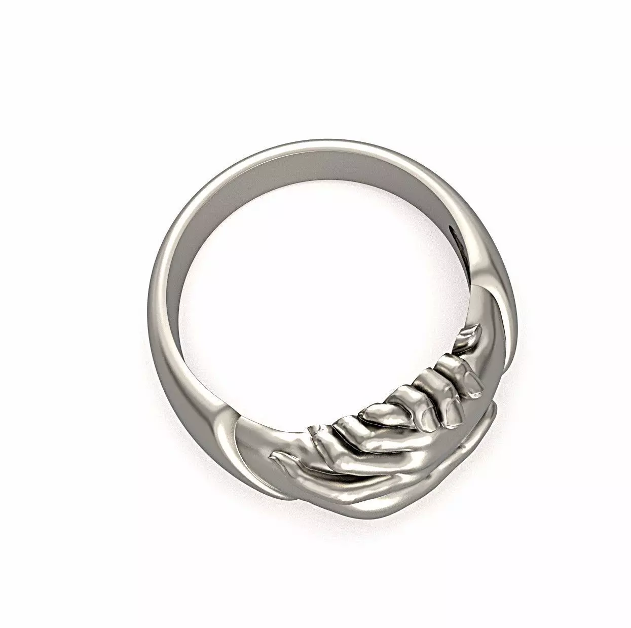 Handshake ring Symbol of fidelity and friendship Large model 3D print model_5