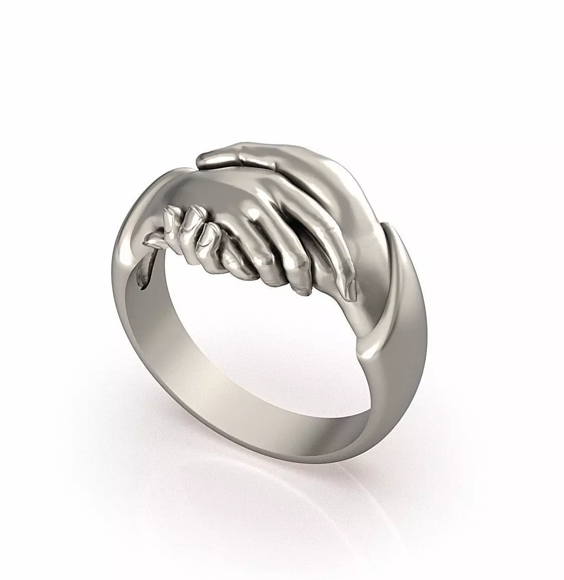 Handshake ring Symbol of fidelity and friendship Large model 3D print model_7