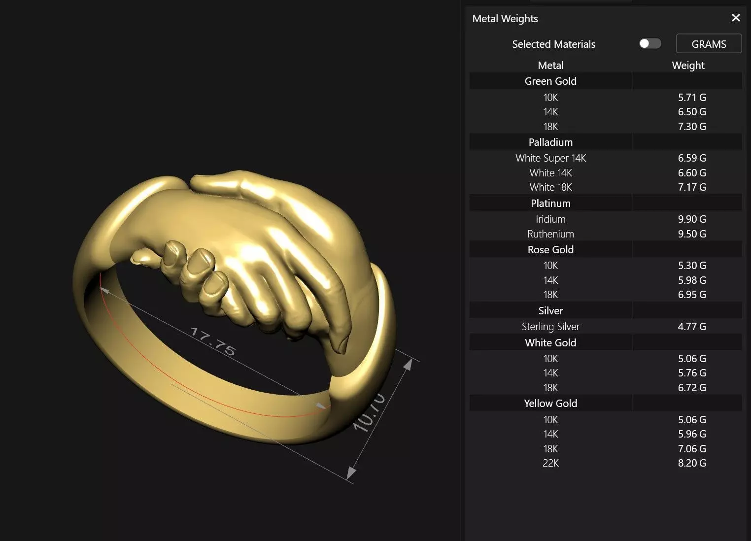 Handshake ring Symbol of fidelity and friendship Large model 3D print model_14