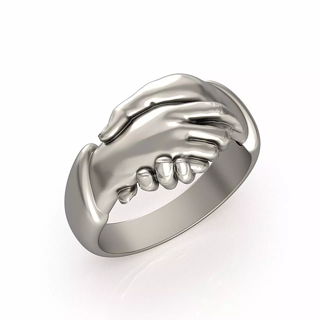 Handshake ring Symbol of fidelity and friendship Large model 3D print model_2