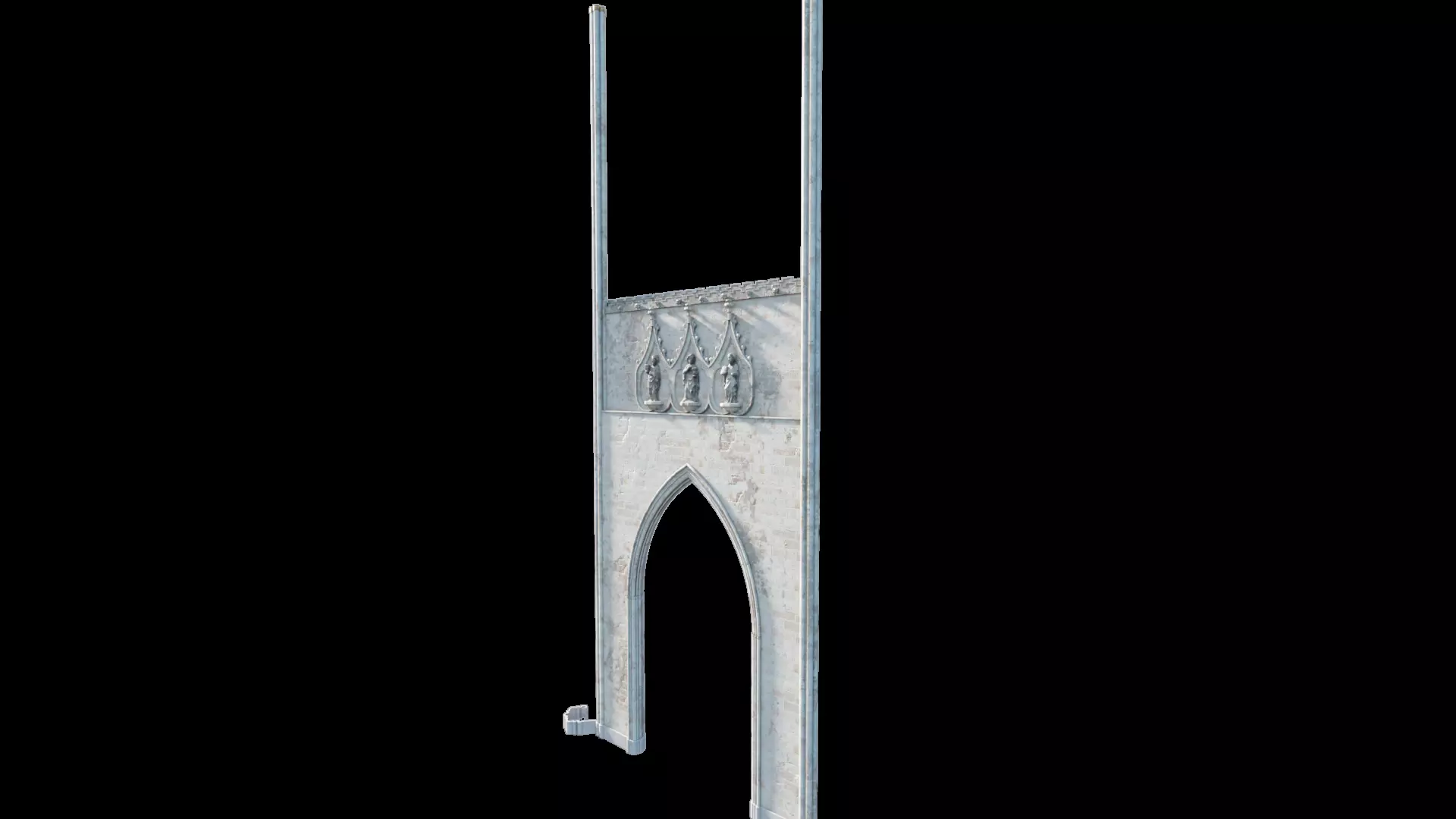Medieval Church Octogon Bottom Arch - ONLY Low-poly 3D model_0