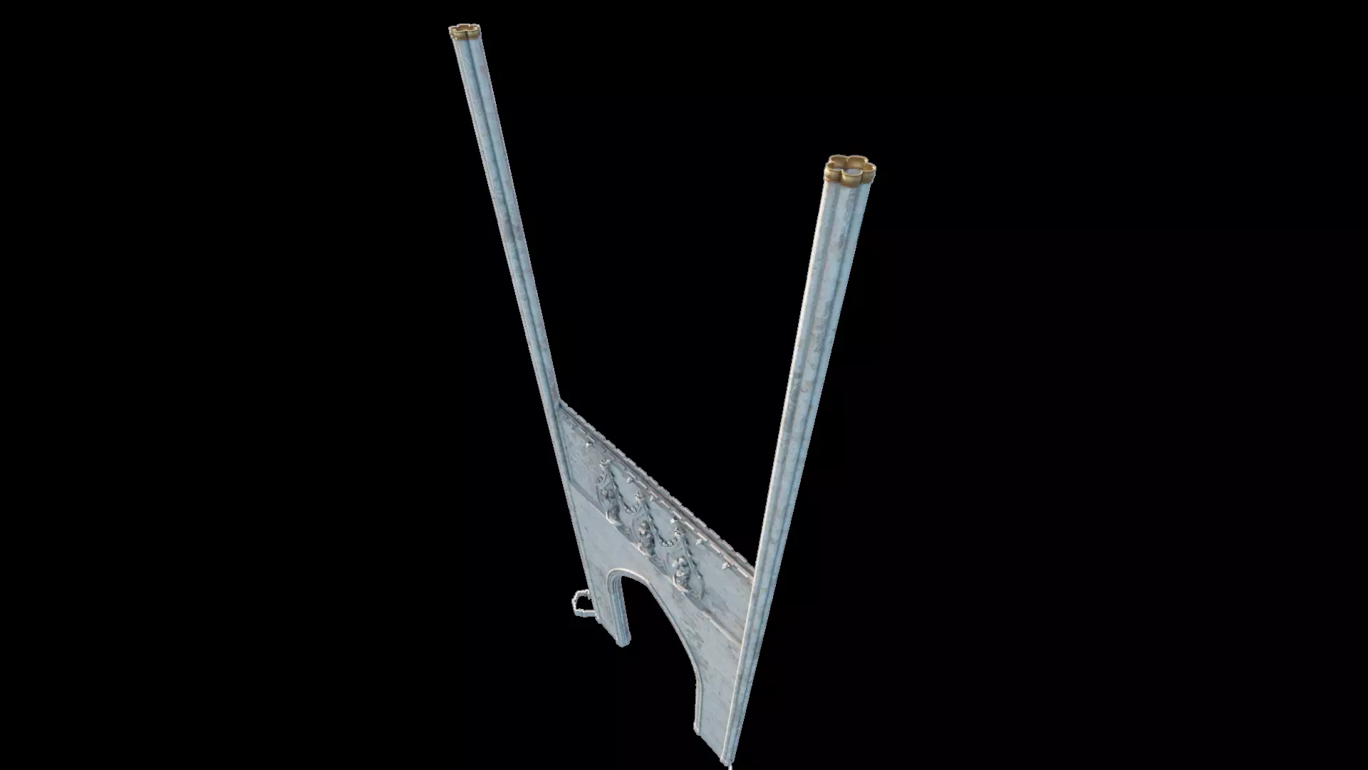 Medieval Church Octogon Bottom Arch - ONLY Low-poly 3D model_11