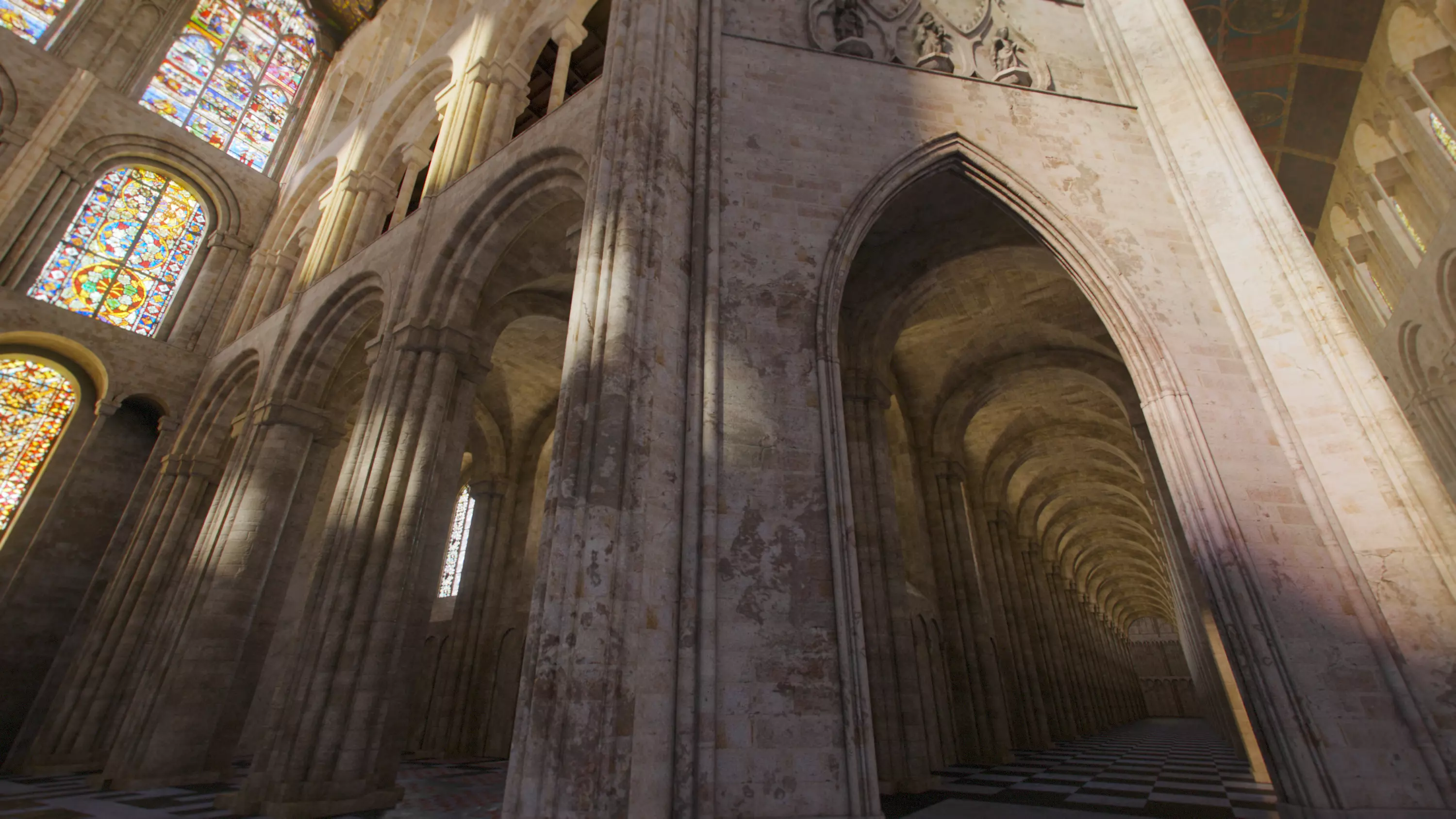 Medieval Church Octogon Bottom Arch - ONLY Low-poly 3D model_9