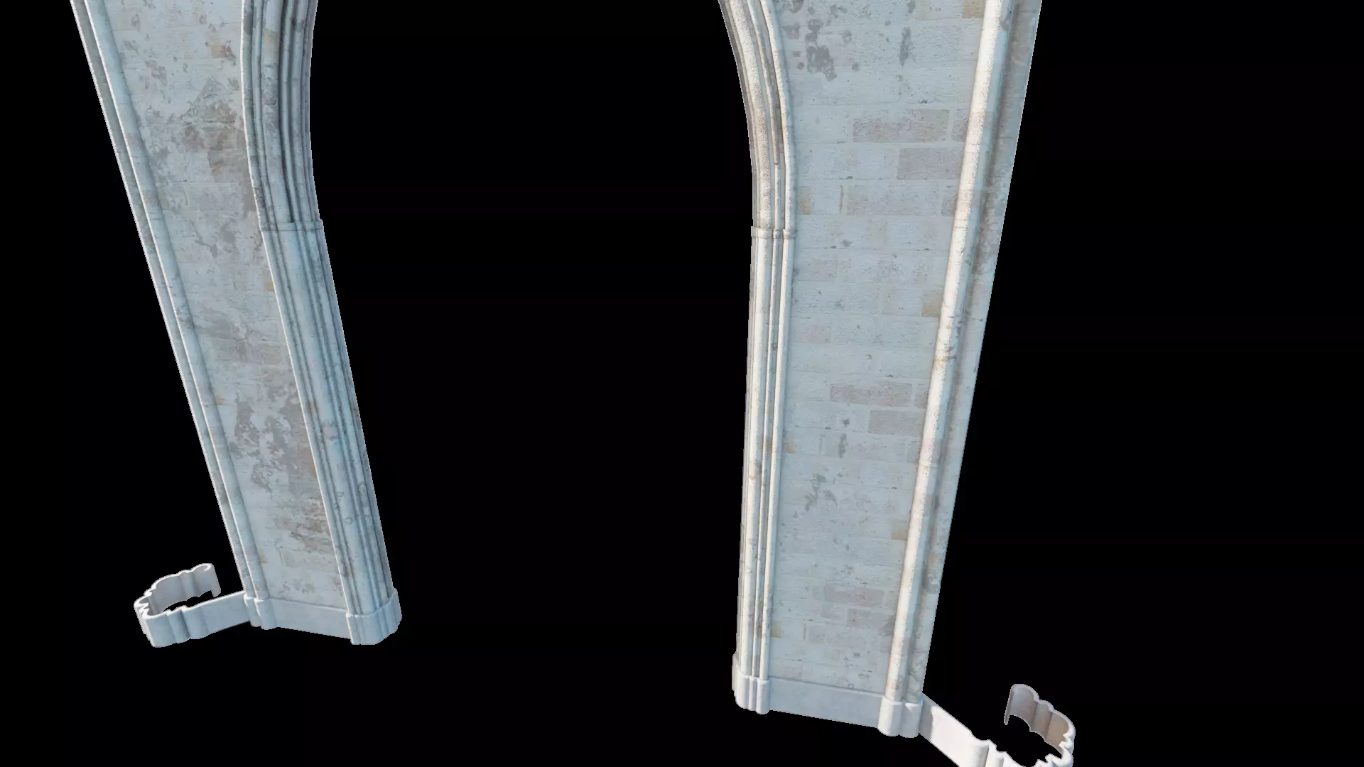 Medieval Church Octogon Bottom Arch - ONLY Low-poly 3D model_3
