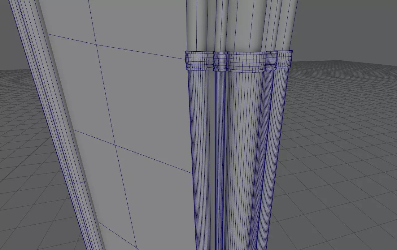 Medieval Church Octogon Bottom Arch - ONLY Low-poly 3D model_15