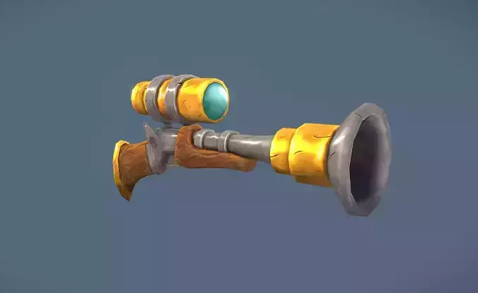 Game Ready Handpainted Low Poly Gun Model