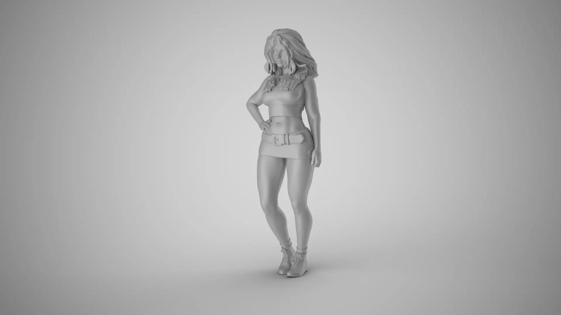 Balanced Woman Stance 3D print model_1