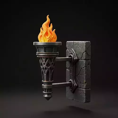 Fantasy Wall Torch Miniature Medieval RPG Prop