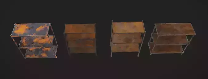 Rusty Shelves Low-poly 3D model 6