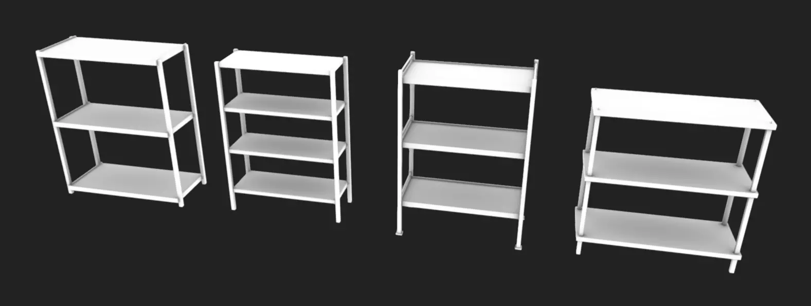 Rusty Shelves Low-poly 3D model_12