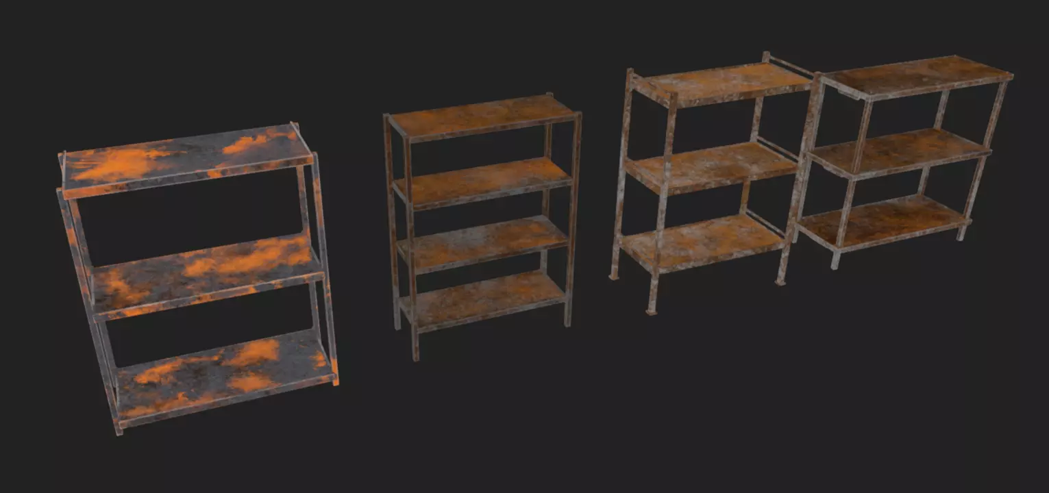 Rusty Shelves Low-poly 3D model_11