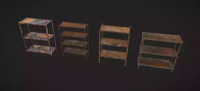 Rusty Shelves Low-poly 3D model 2
