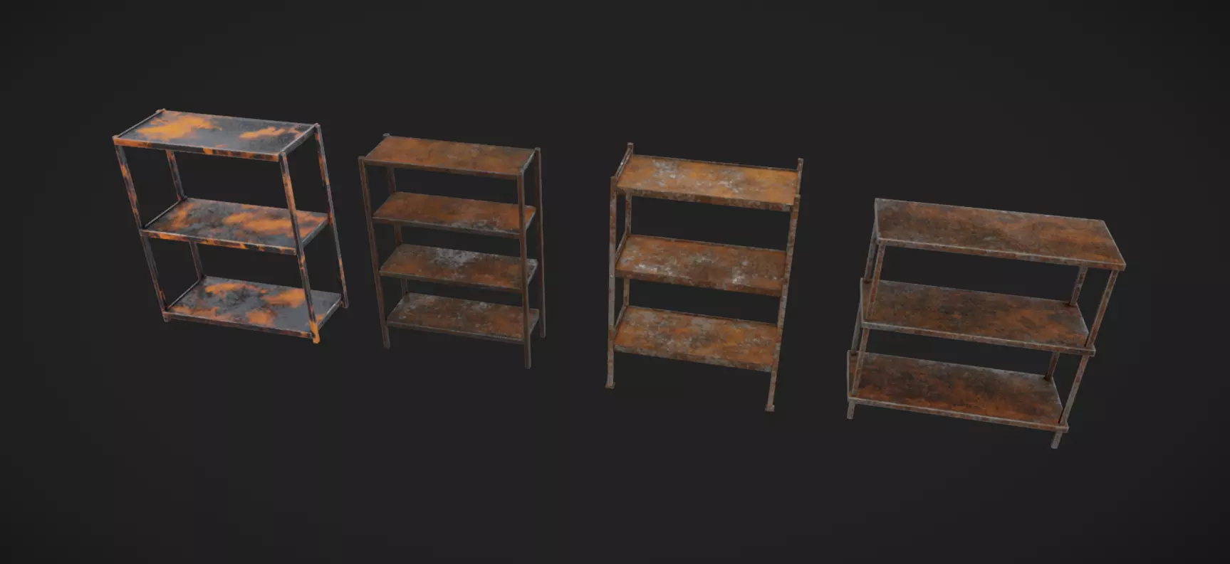 Rusty Shelves Low-poly 3D model_1