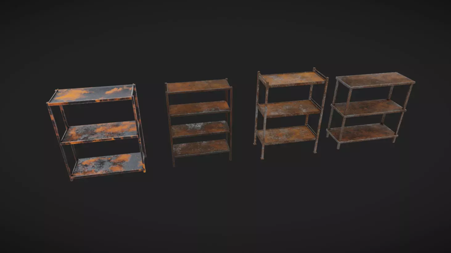 Rusty Shelves Low-poly 3D model_0