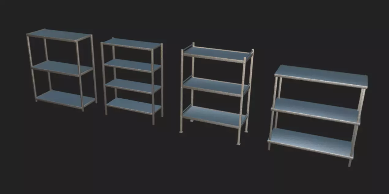 Rusty Shelves Low-poly 3D model_14