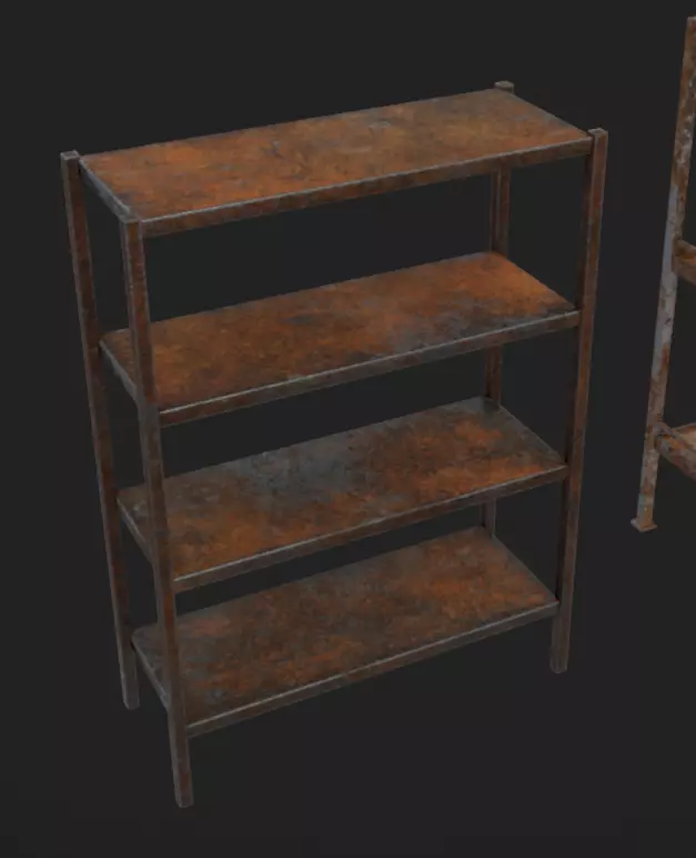 Rusty Shelves Low-poly 3D model_7