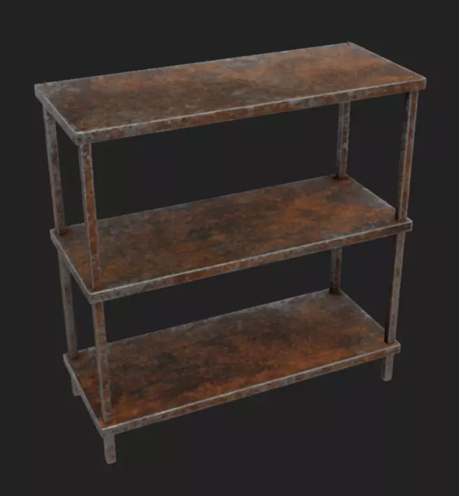 Rusty Shelves Low-poly 3D model_9