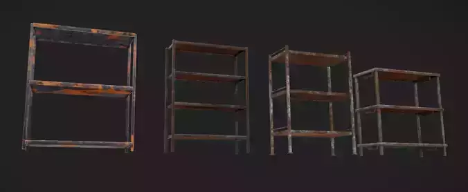 Rusty Shelves Low-poly 3D model 4