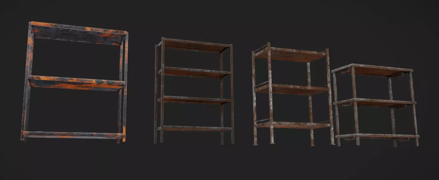 Rusty Shelves Low-poly 3D model_3