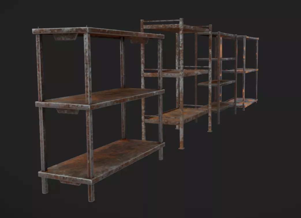 Rusty Shelves Low-poly 3D model_2