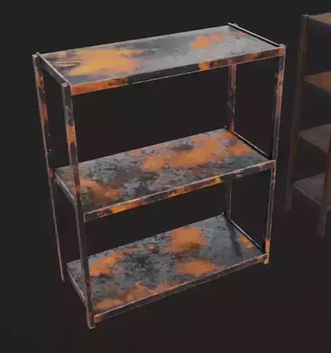 Rusty Shelves Low-poly 3D model 7