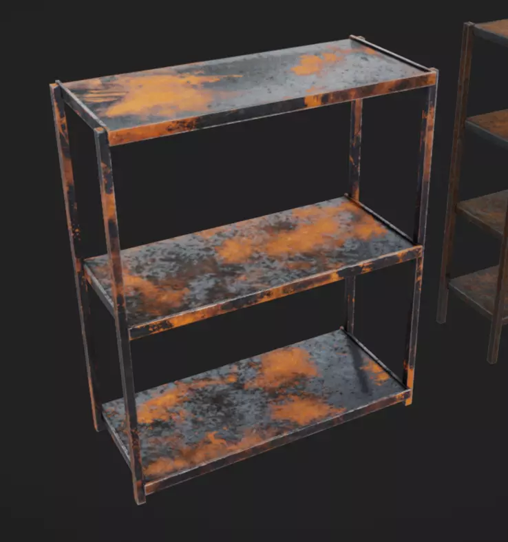 Rusty Shelves Low-poly 3D model_6