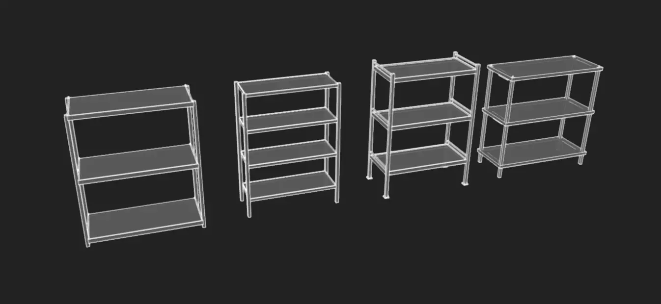 Rusty Shelves Low-poly 3D model_13