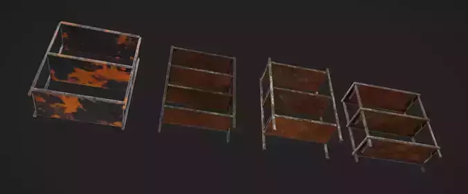 Rusty Shelves Low-poly 3D model 5