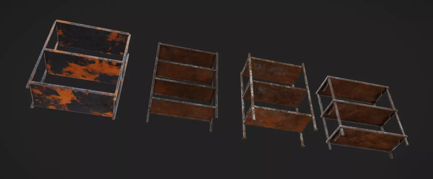 Rusty Shelves Low-poly 3D model_4