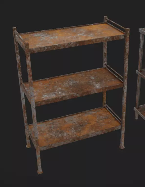 Rusty Shelves Low-poly 3D model_8