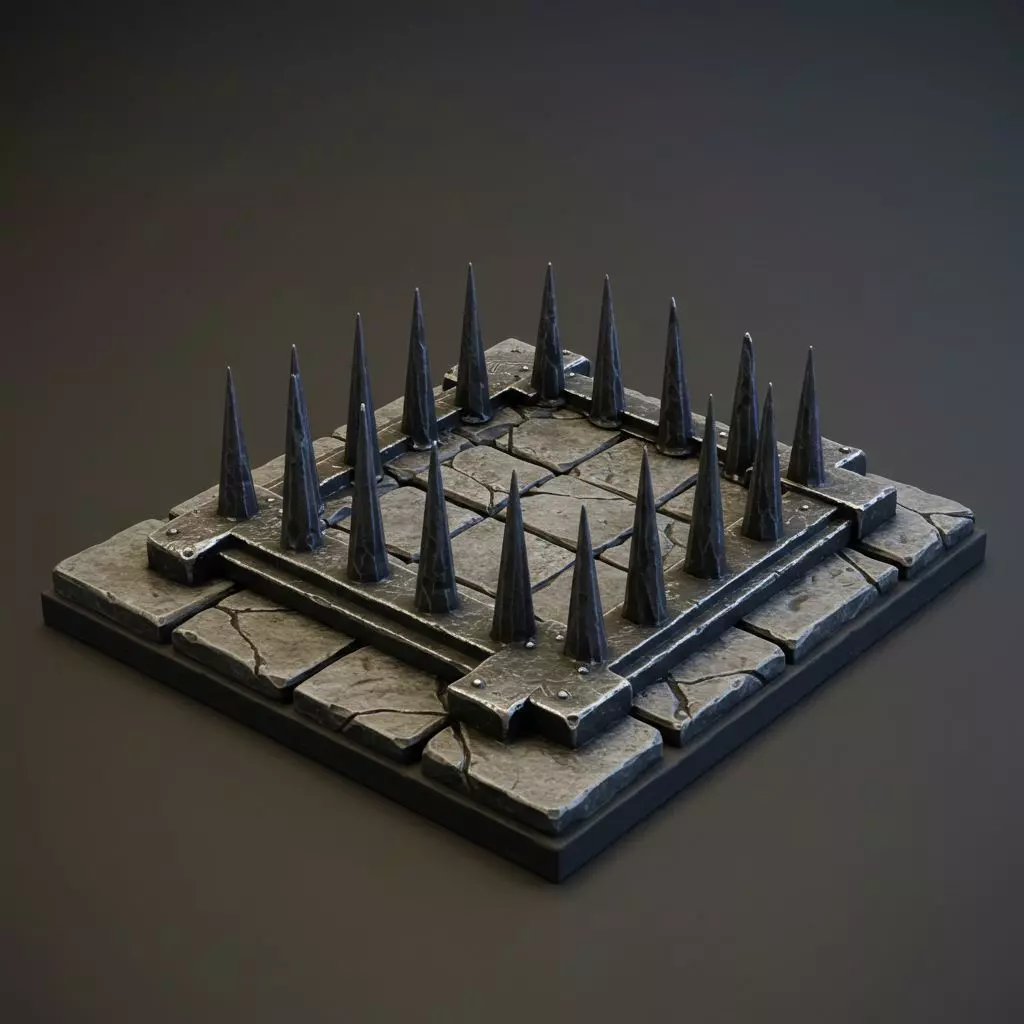 Dungeon Spiked Trap Miniature Medieval RPG Prop 3D model_0