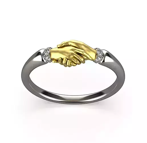 Fede ring Gold Handshake ring
