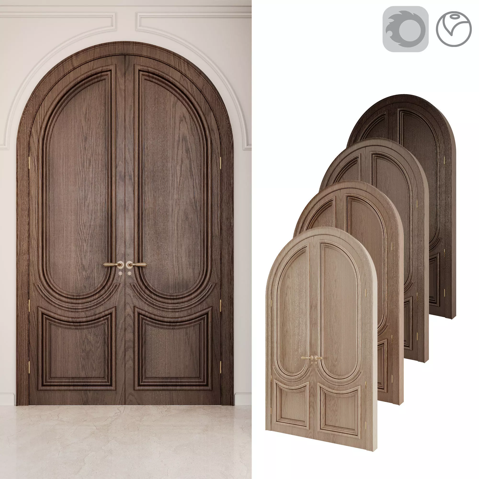 Classic And Neoclassic entrance door 3D model_0