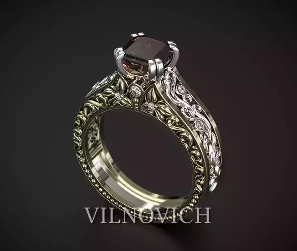 A RING WITH A FLORAL PATTERN