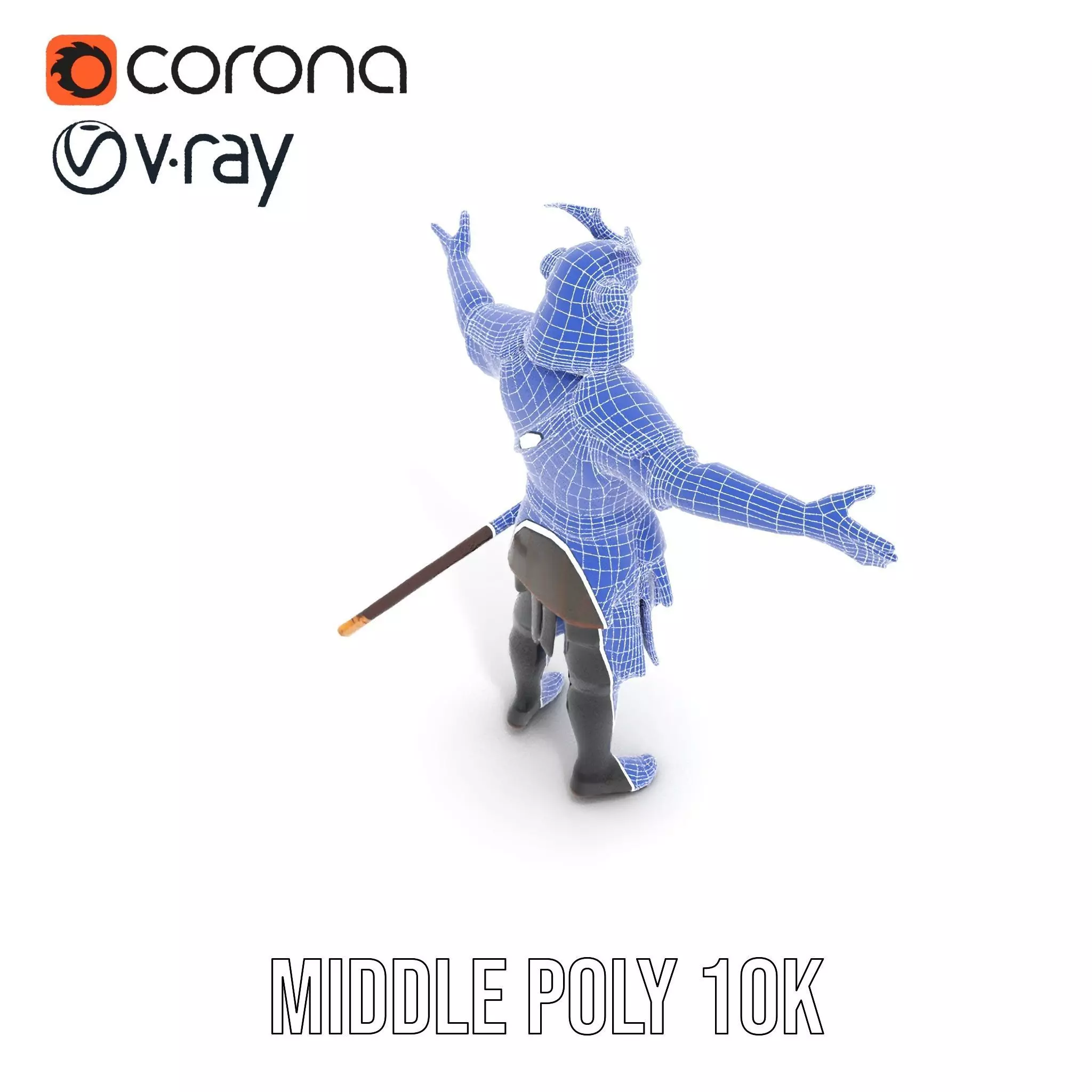 Samurai Warrior Armor model pack Low-poly 3D model_15