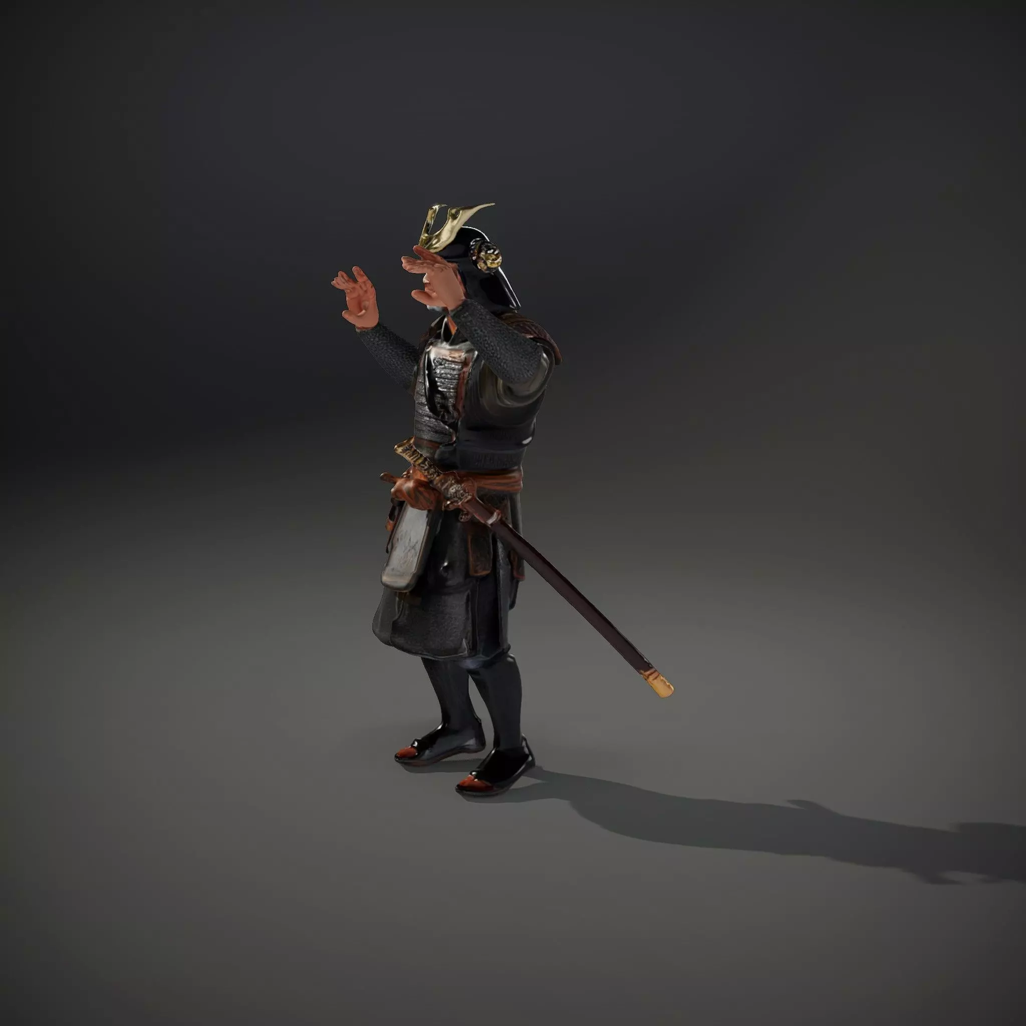 Samurai Warrior Armor model pack Low-poly 3D model_34