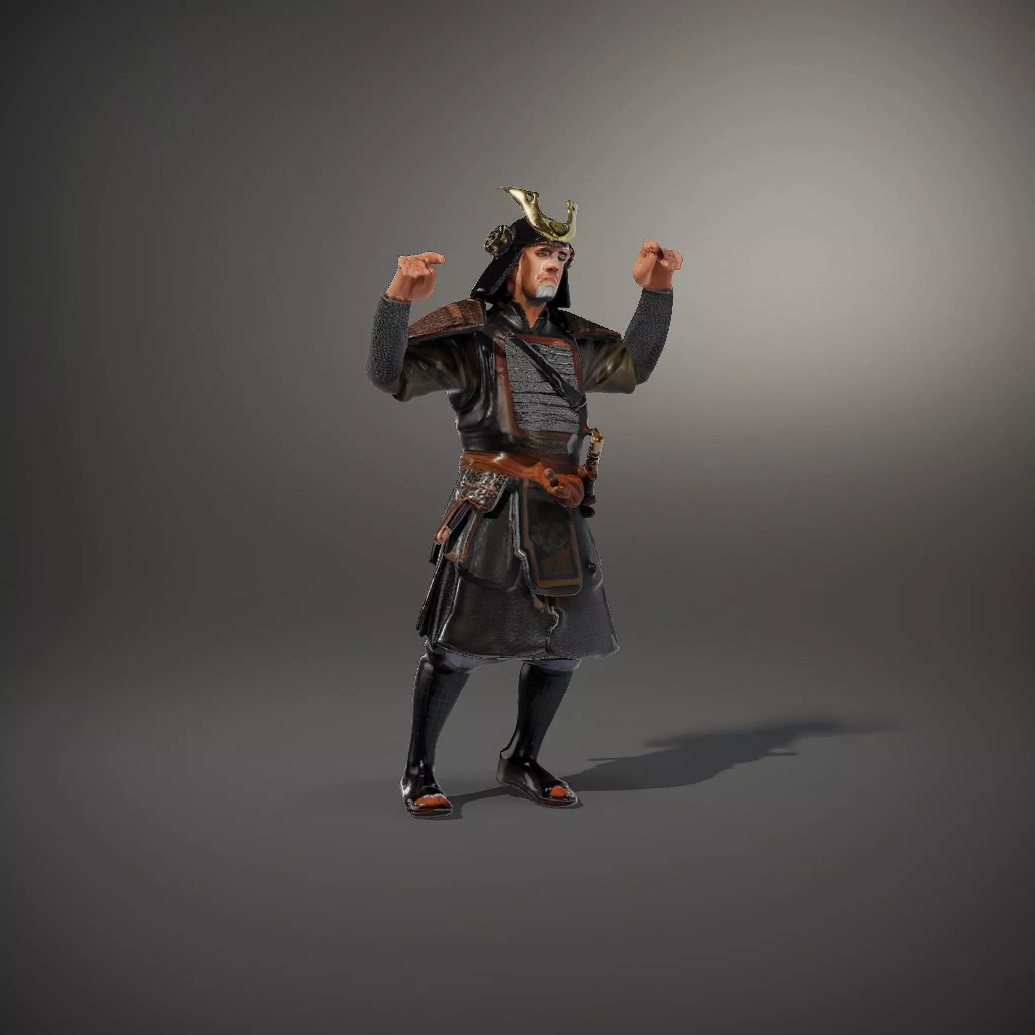 Samurai Warrior Armor model pack Low-poly 3D model_33