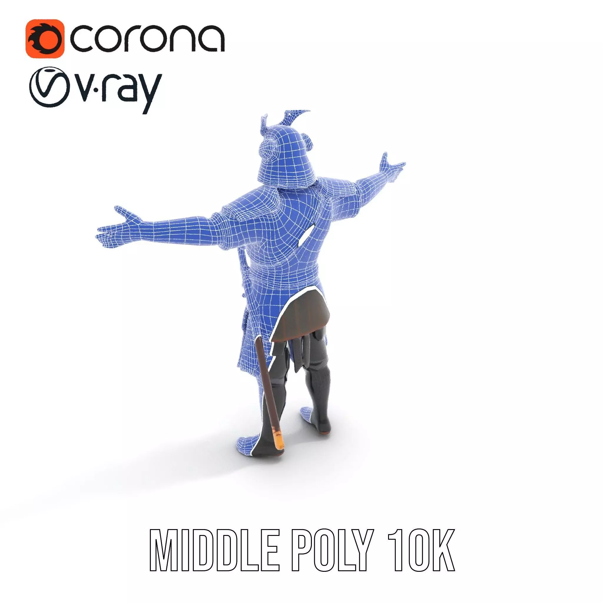 Samurai Warrior Armor model pack Low-poly 3D model_29