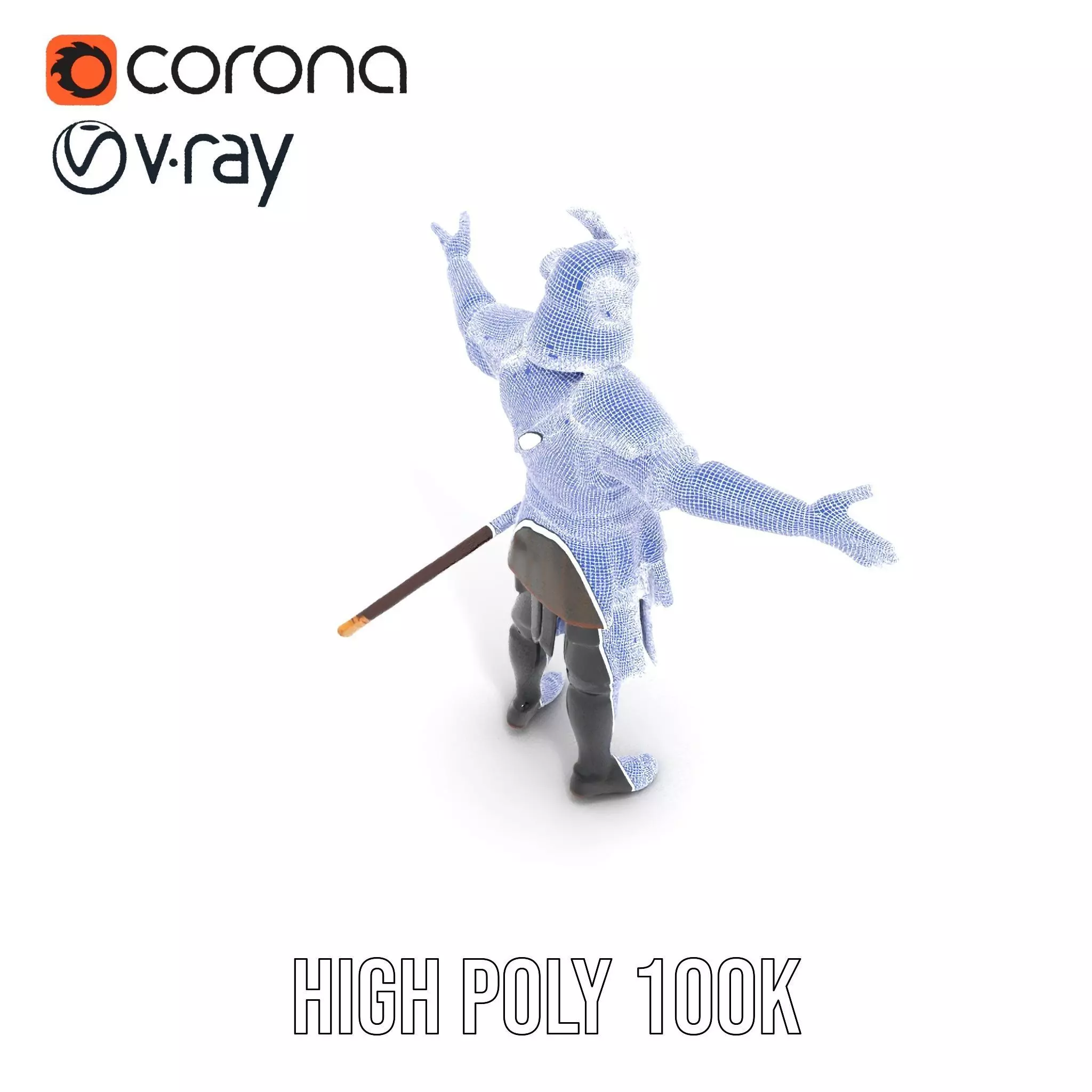 Samurai Warrior Armor model pack Low-poly 3D model_23