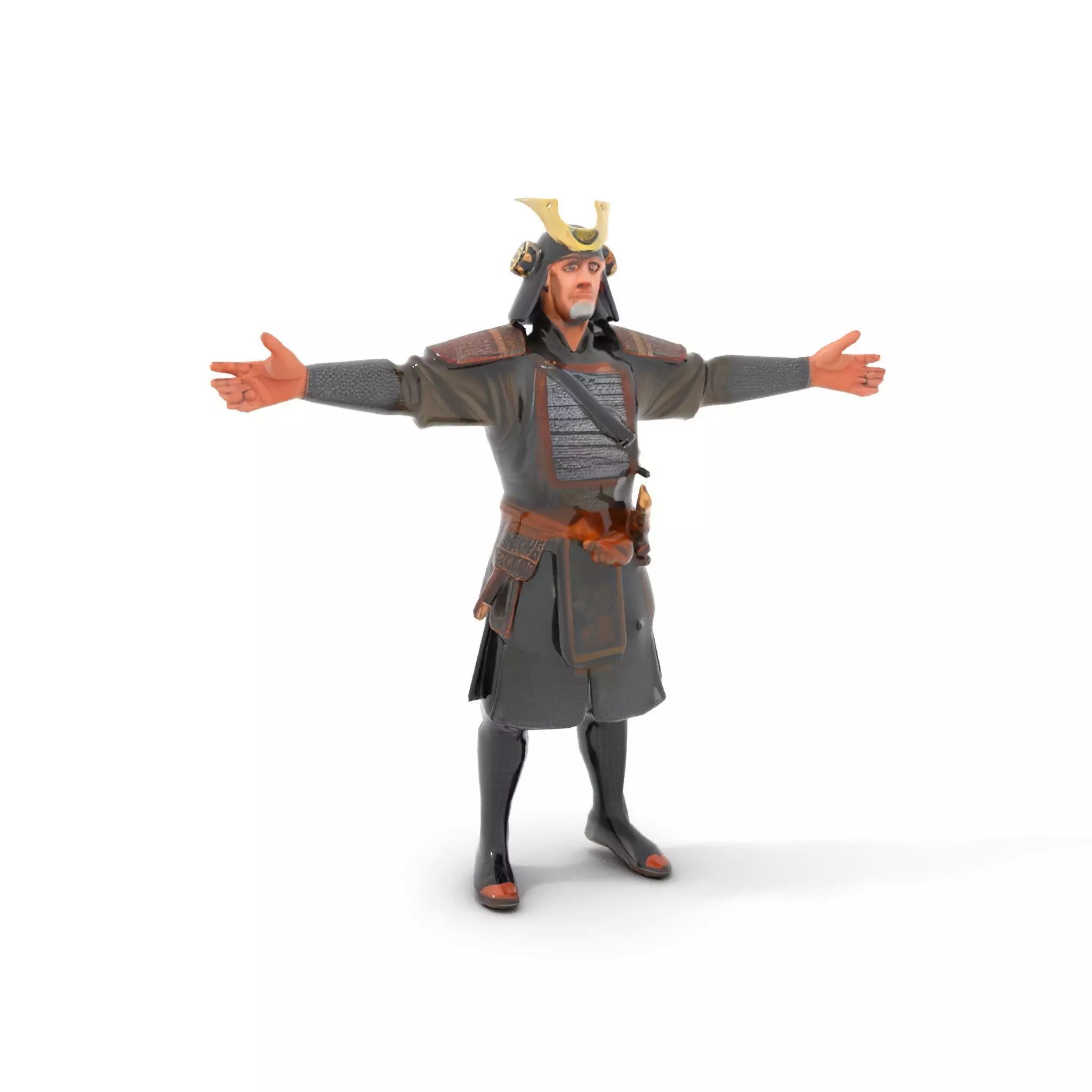 Samurai Warrior Armor model pack Low-poly 3D model_5