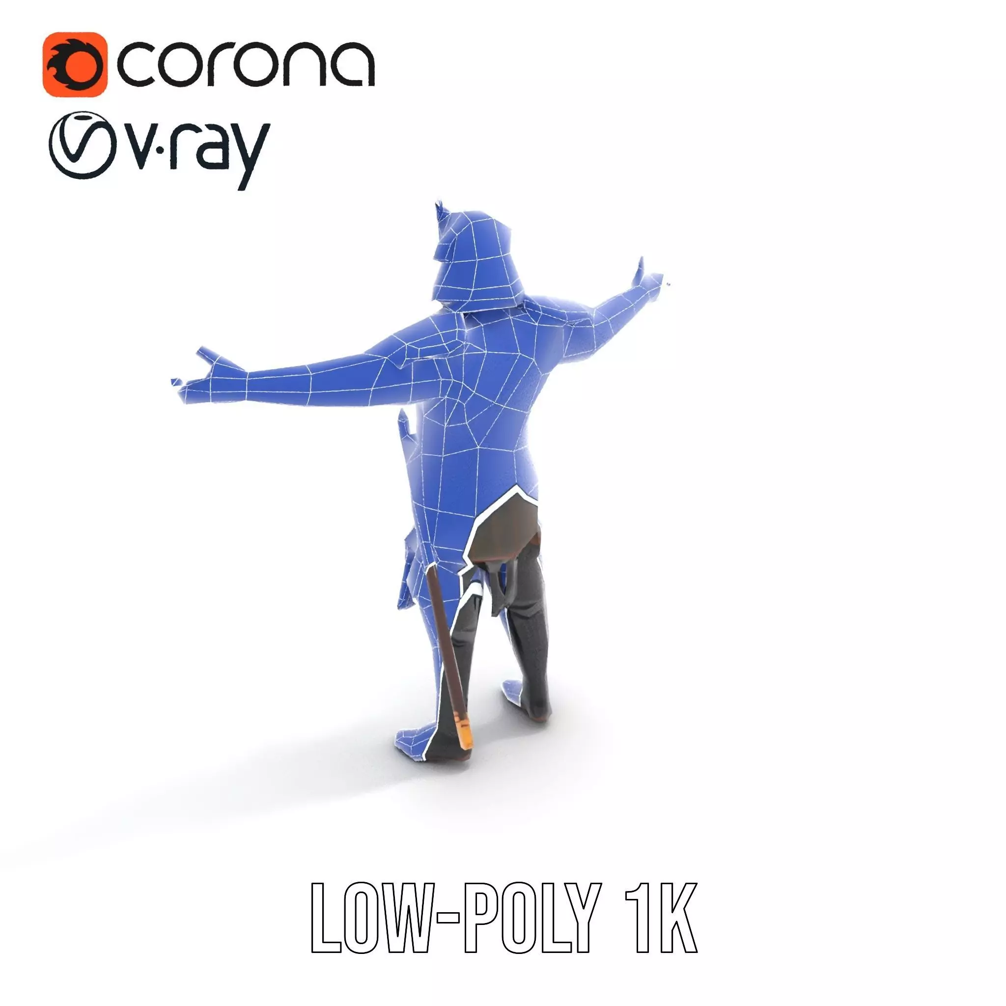 Samurai Warrior Armor model pack Low-poly 3D model_25