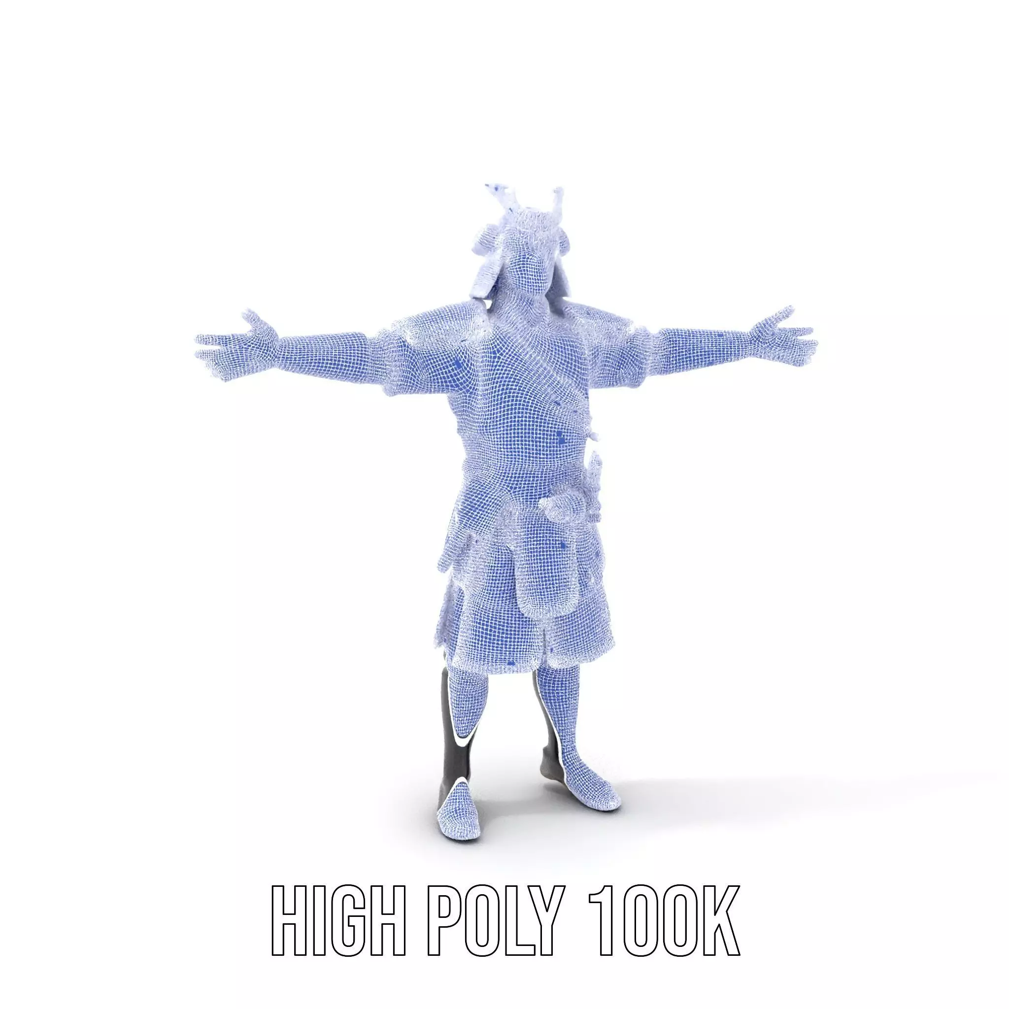 Samurai Warrior Armor model pack Low-poly 3D model_4